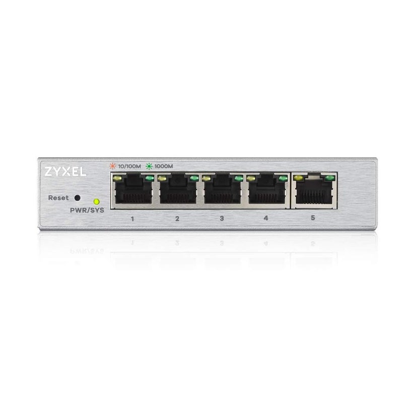 Zyxel 5-Port Gigabit Ethernet Web-Managed Switch | VLAN Support | Sturdy Metal Case | Desktop or Wall-Mount | Fanless | QoS | Ethernet Splitter [GS1200-5] - Image 1